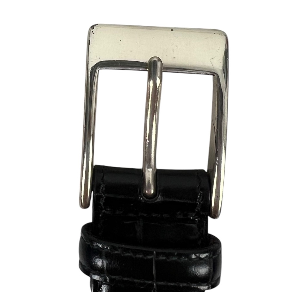 Trafalgar Mens 36 Black Embossed Italian Calfskin Leather Belt Made In USA Croc - Picture 13 of 16